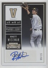 2015 Contenders College Playoff Ticket 9/15 Rhett Wiseman (Fielding) Auto 0f6