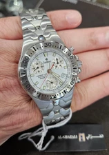 NOS Zodiac Marine Life Professional 200m Chronograph White Dial Men Watch