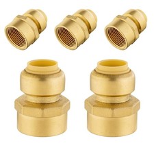5 PCS 1/2 Pushtoconnect x 3/4 Female Thread Brass Coupling Push Fit