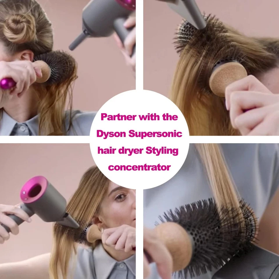 Vented Barrel Brush for Dyson Supersonic Hair Dryer 1.4 Inch Fuchsia - Image 3 of 4