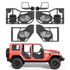 Uimoso Tube Doors 4-door Half Tubular Doors Wmirrors For 18-26 Jeep Wrangler Jl