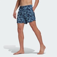 Image of Adidas Mens Blue Length Graphic Swim Shorts Small BNWT C1807