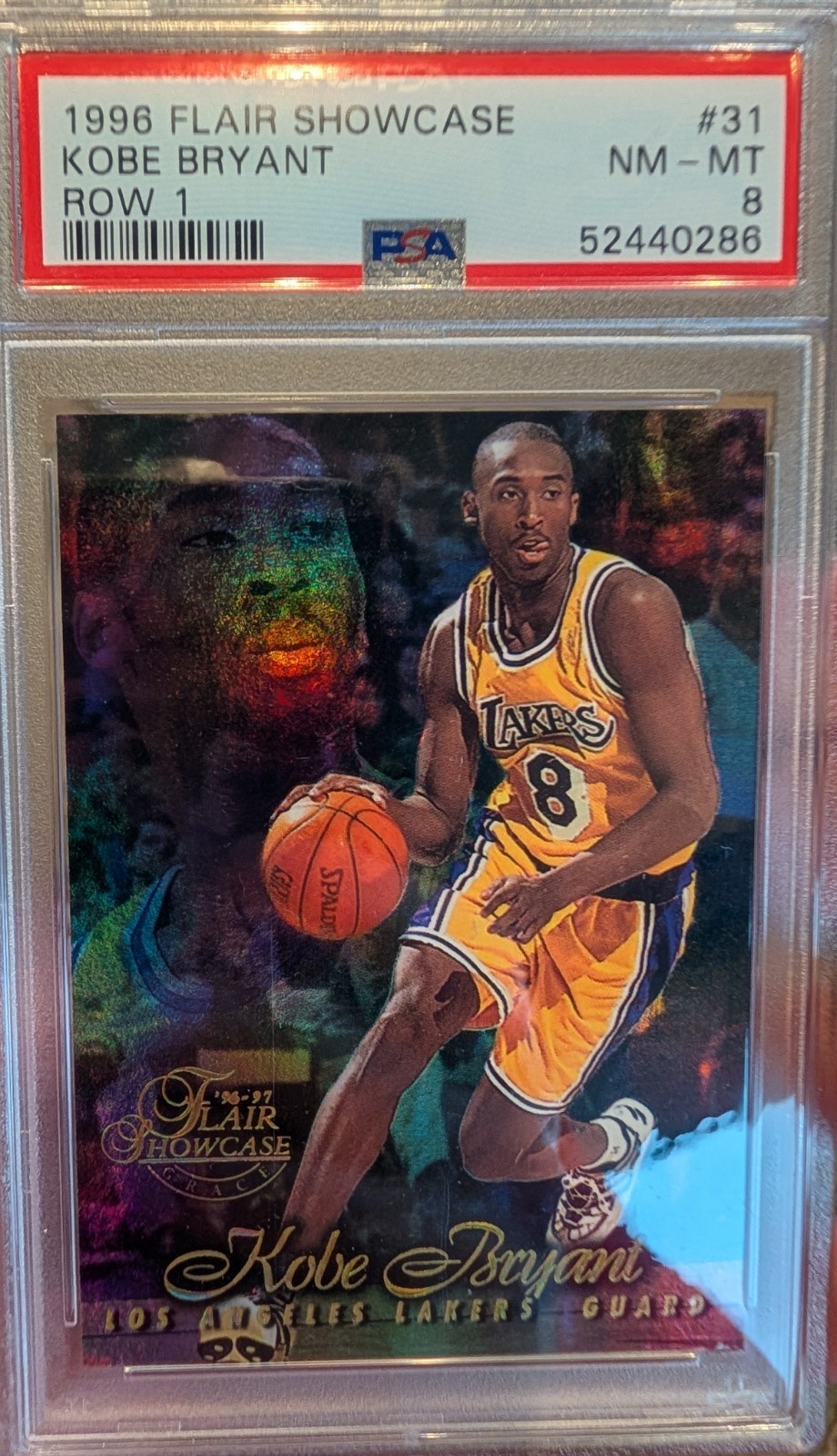 1996 Flair Showcase - Kobe Bryant #31 Row 1 (RC) - PSA 8