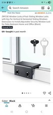 4 Pack Sliding Security Window Locks in Black