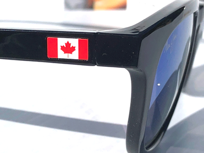 Maui Jim KOKO HEAD Gloss Black CANADA FLAG POLARIZED Blue Sunglass
