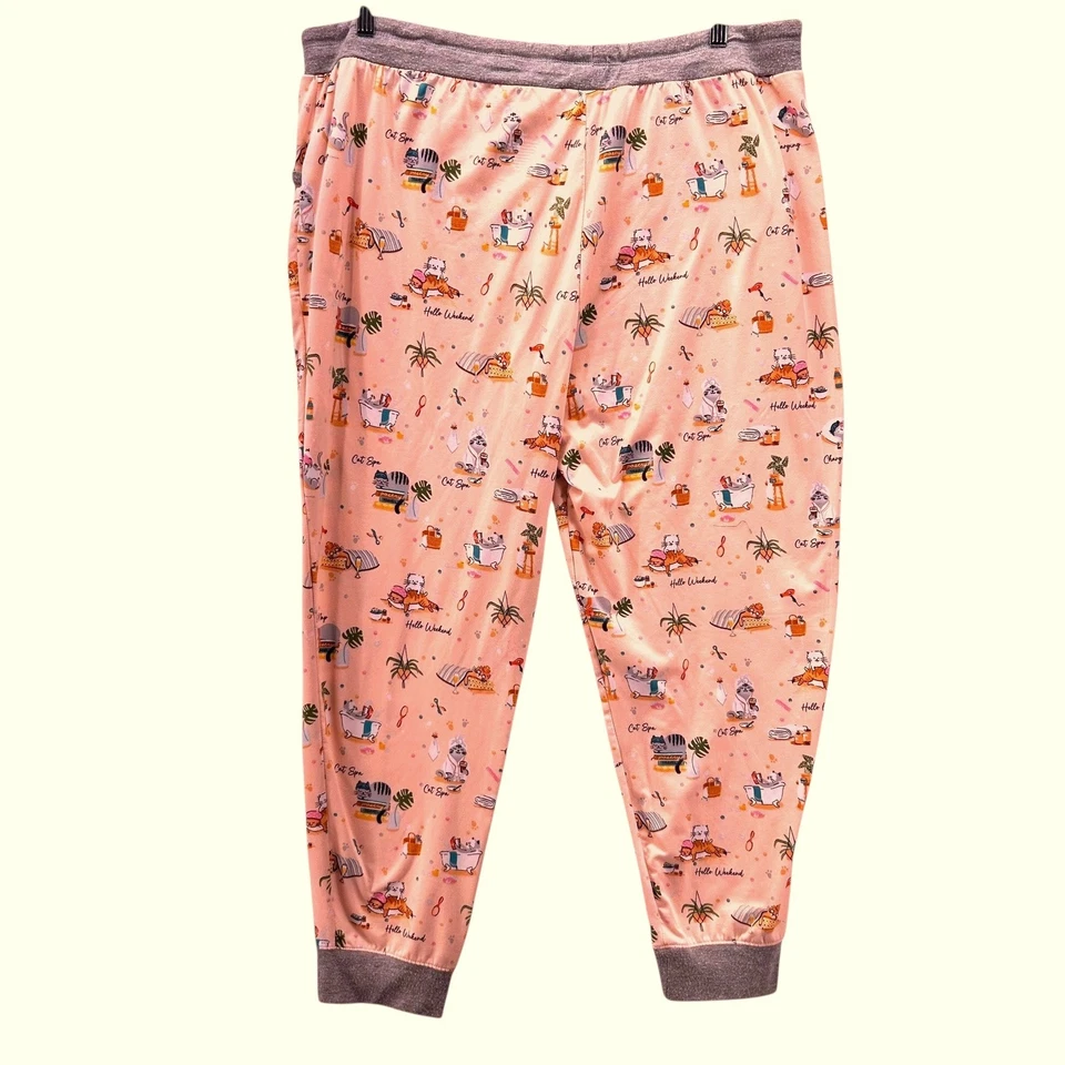 Cuddl Duds женщин пижамы комплект размер 2 X милый кот сна спа новинка удобный Loungewear - Изображение 2 из 4