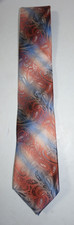 Van Heusen Peach Blue Paisley Silk Neck Tie 3 1/4" Wide
