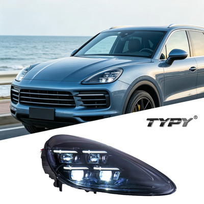 Voll LED Scheinwerfer Set Schwarz für Porsche Cayenne 958.1 2011 2014 ohne AFS