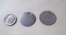 50 Pcs. Raw Steel Stamping Finding-charm- Lg ROUND shape w/hole for hanging