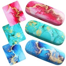 Hard Shell Eyeglasses Case, Eye Glass Cases Womens Hard Marbling Color Series