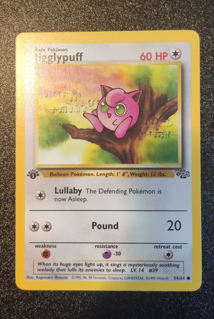 first edition jigglypuff pokemon card 1999 Pokemon Jungle Jigglypuff 54/64 1st Edition PSA 9/10? GEM MINT WOTC  FRESH
