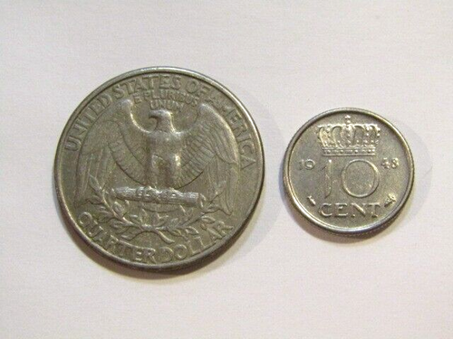 Netherlands 1948 10 Cents Coin - Picture 2 of 5