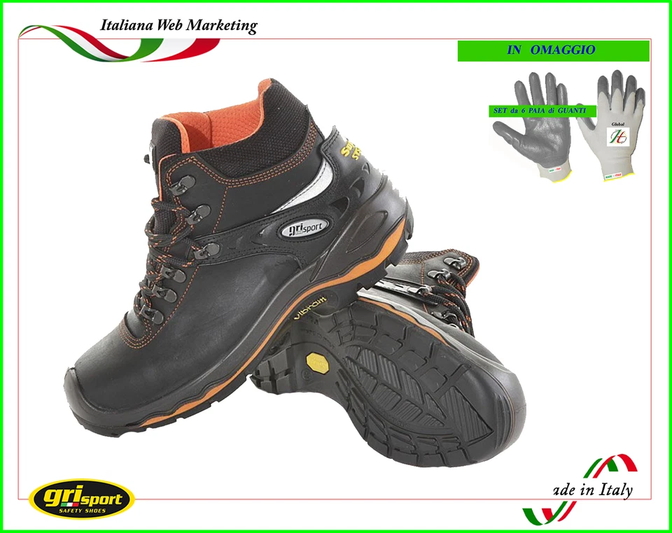 SCARPE ANTINFORTUNISTICA GRISPORT 72003 VIBRAM - GUANTI LAVORO - Immagine 2 di 4