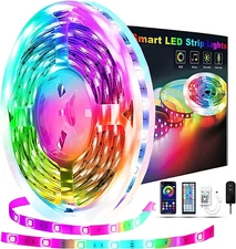 65.6Ft Led Strip Lights for Bedroom Music Sync Color Changing Led Lights with Ap