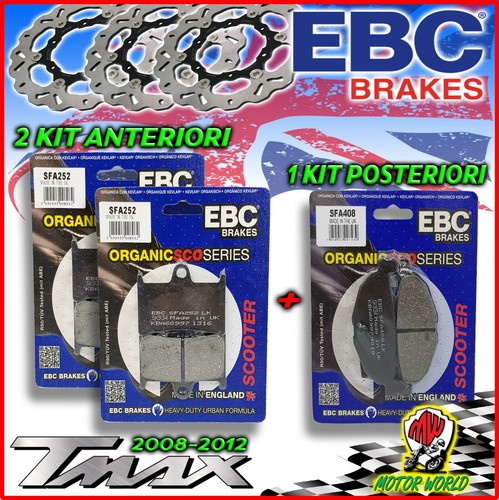 Pastiglie Freno Anteriore E Posteriore Per Yamaha TMAX 500 2008-2011 - Semi Metallo - Foto 11