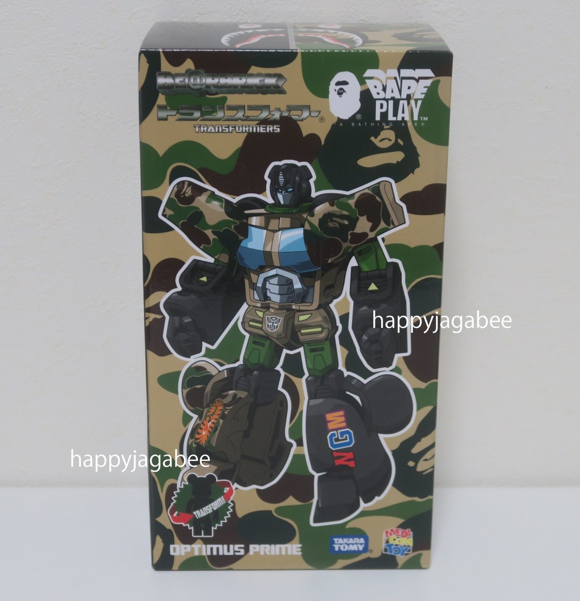 A BATHING APE BAPE x TRANSFORMERS x BE@RBRICK ABC CAMO SHARK