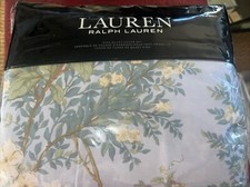 Lauren Ralph Lauren King Duvet Cover Set Sadie Blue Floral Cotton New