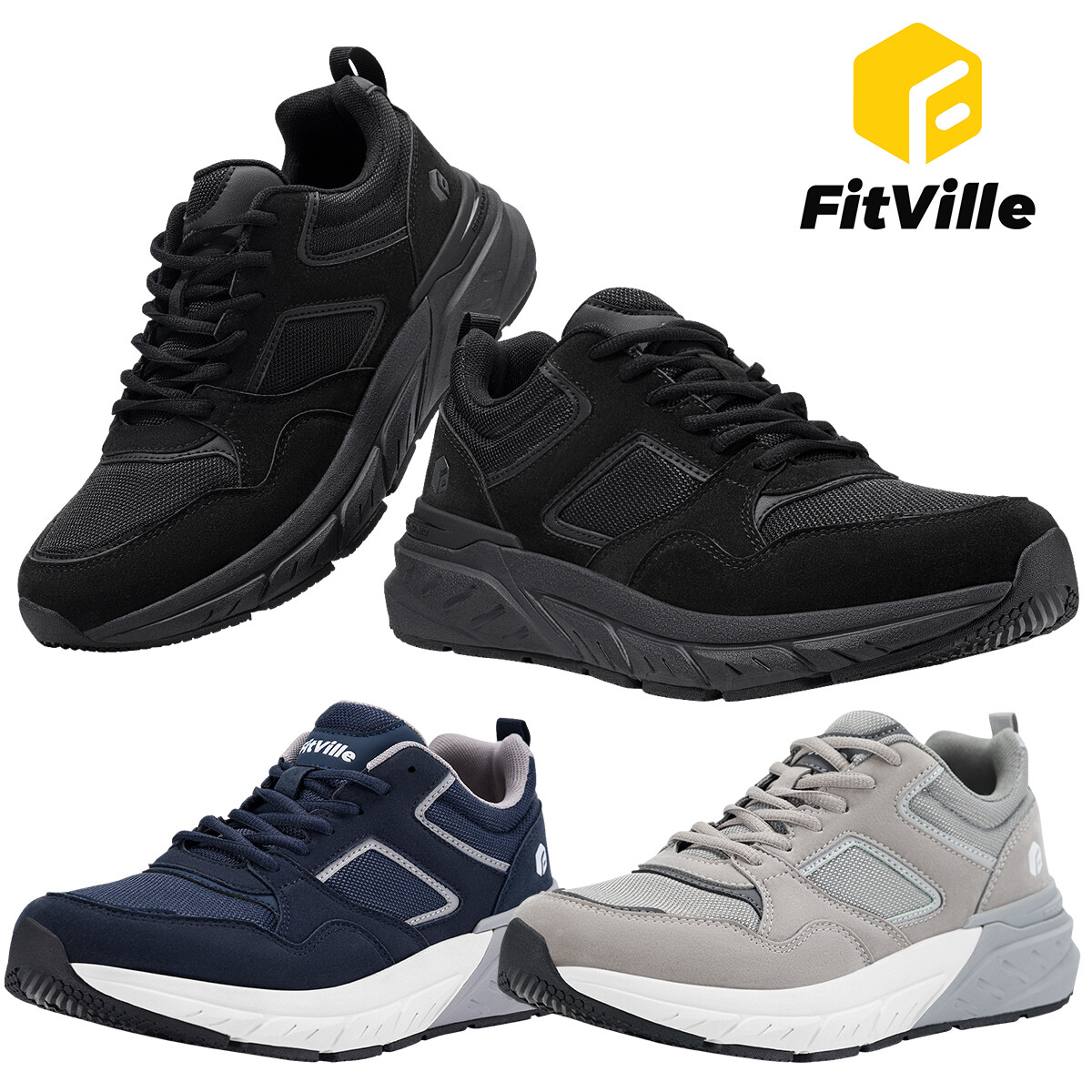 FitVille Extra Wide Walking Shoes Men display picture 1