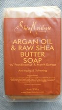 Shea Moisture Argan Oil RAW SHEA BUTTER Bar Soap w/ Frankincense  Myrrh 8 oz