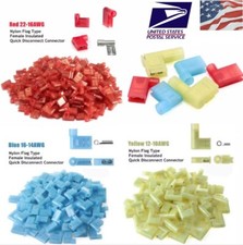 22-10AWG Nylon Female Flag Terminal Right Angle Electrical Wire Spade Connector