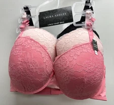 LAURA ASHLEY 3 PACK EVERYDAY COMFORT T-SHIRT BRAS ASST SIZES NEW