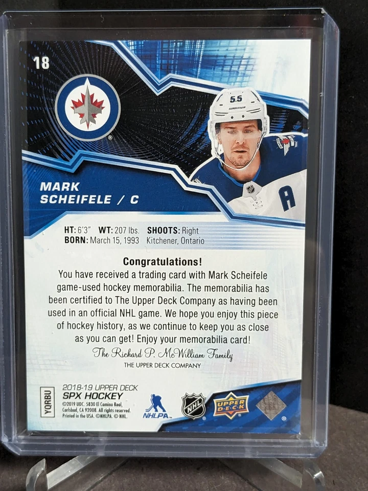 18-19 SPx Materials #18 Mark Scheifele - Image 2 of 2