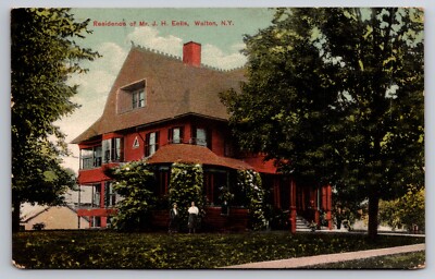 Residence of Mr. J.H. Eells Walton New York NY 1911 Postcard