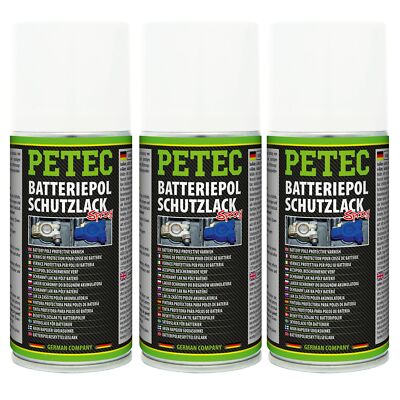 Petec 3x Batteriepol - Schutzlack Polfett Spray 150ml