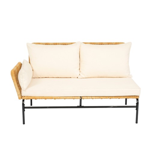 3 Pieces Outdoor Furniture Set L Shape Patio Sofa with Coffee Table for Garden - Picture 4 of 17