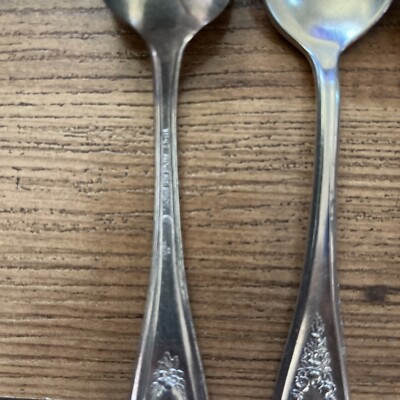 Silverplated Teaspoons (6) , Fruit Spoon (1) Bros 1847 triple