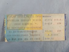 July 7-11-83 1983 ERIC CLAPTON Ticket Stub Poplar Creek Hoffman Estates, IL