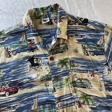 The Disney Catalog Size Large Hawaiian Shirt With Mickey And Minnie Men  s