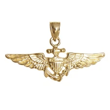 New 14k Yellow Gold U.S. Navy Air Crew Pendant