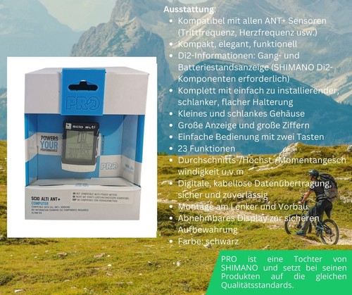 Pro Scio Alti ANT+ Funk Fahrradcomputer Fahrradtacho kabellos 23 Funktionen - Bild 4 von 13