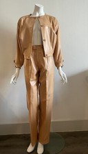 Loewe 80s Vintage Camel Leather Pant Suit Size 40/42