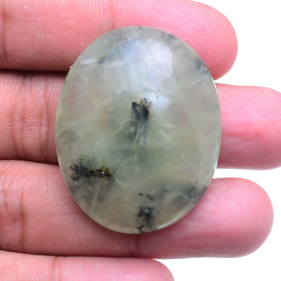 124 Cts Natürlich Prehnit Schwarz Nadeln Oval Cabochon Anhänger Größe Lose - Bild 2 von 4