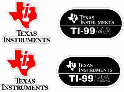4 x TEXAS INSTRUMENTS TI-99/4A RETRO COMPUTER AUFKLEBER BEDRUCKT VINYL STICKER