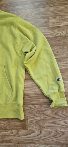 Champion Reverse Weave Lime Green Color Hooded Sweatshirt Pockets Size Large - Picture 5 of 9