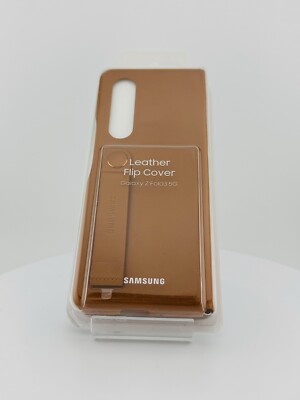 Original Samsung Galaxy Z Fold3 5G Leder Flip Cover Schutzhülle EF-FF926LA Braun