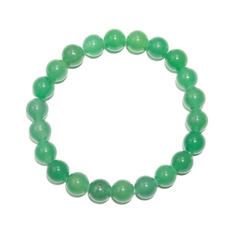 Green Aventurine Smooth Round Gemstone Beads Healing Bracelets 6-8'' Men & Women - Image 2 of 4