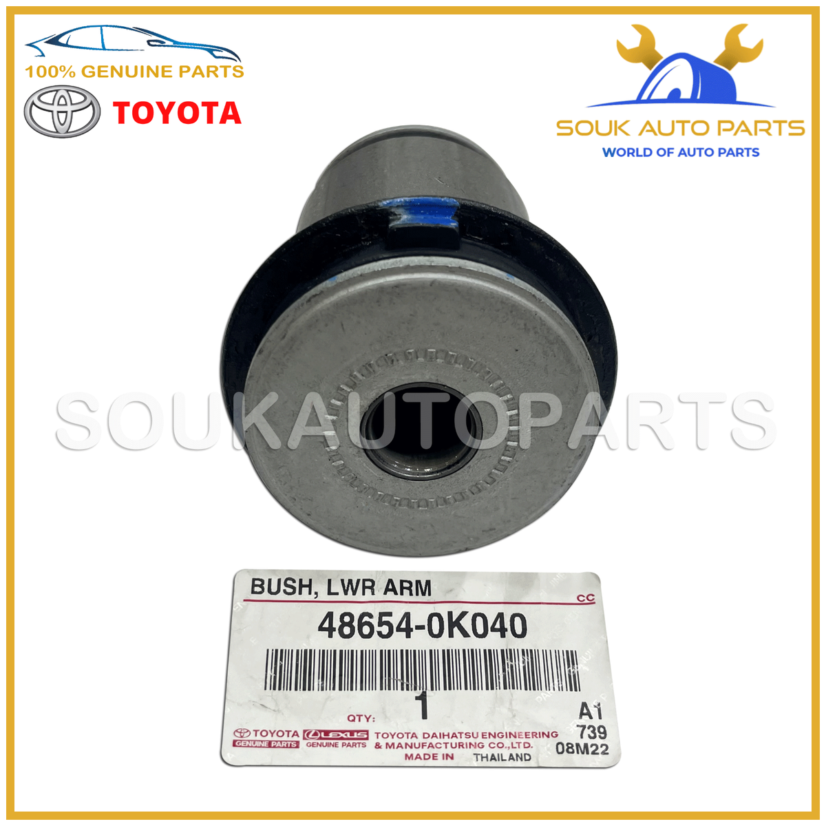 48654-0K040 Genuine Toyota BUSH, FRONT LOWER ARM, NO.1, RH/LH OEM