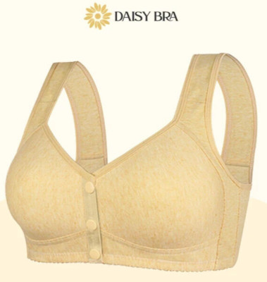 Large Cup Daisy Bra Front Close Wirefree Plus Size 2XL Pure Beige $89 NWT