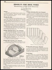 Anuncio impreso de cemento refractario arco horno Nueva York Brooklyn Fire Brick Works 1922