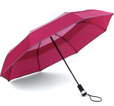 Windsicherer Schirm mit LED, 2farb. Rot,Solutions