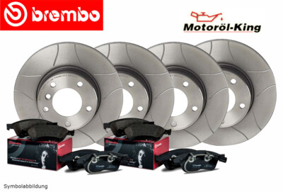 BREMBO Bremsenset geschlitzt für FORD FOCUS 1 I MK1 Vorne 258MM + Hinten 253MM