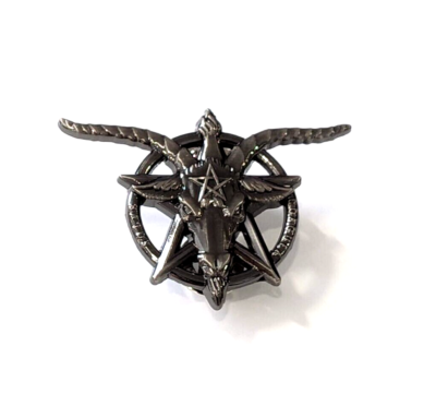 #ad Hail Satan Satanic Pentagram Baphomet Goat#x27;s Head 666 Devil Premium Enamel Pin $8.95