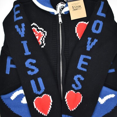 NWT Palace x Evisu Cowichan Intarsia Knit Logo Sweater Men's NWT Palace x Evisu Cowichan Intarsia Knit Logo Sweater Men's