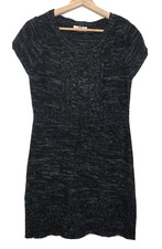 L.E.I. Juniors Size L Kathleen Gray Sweater Dress Short Sleeves Acrylic Blend