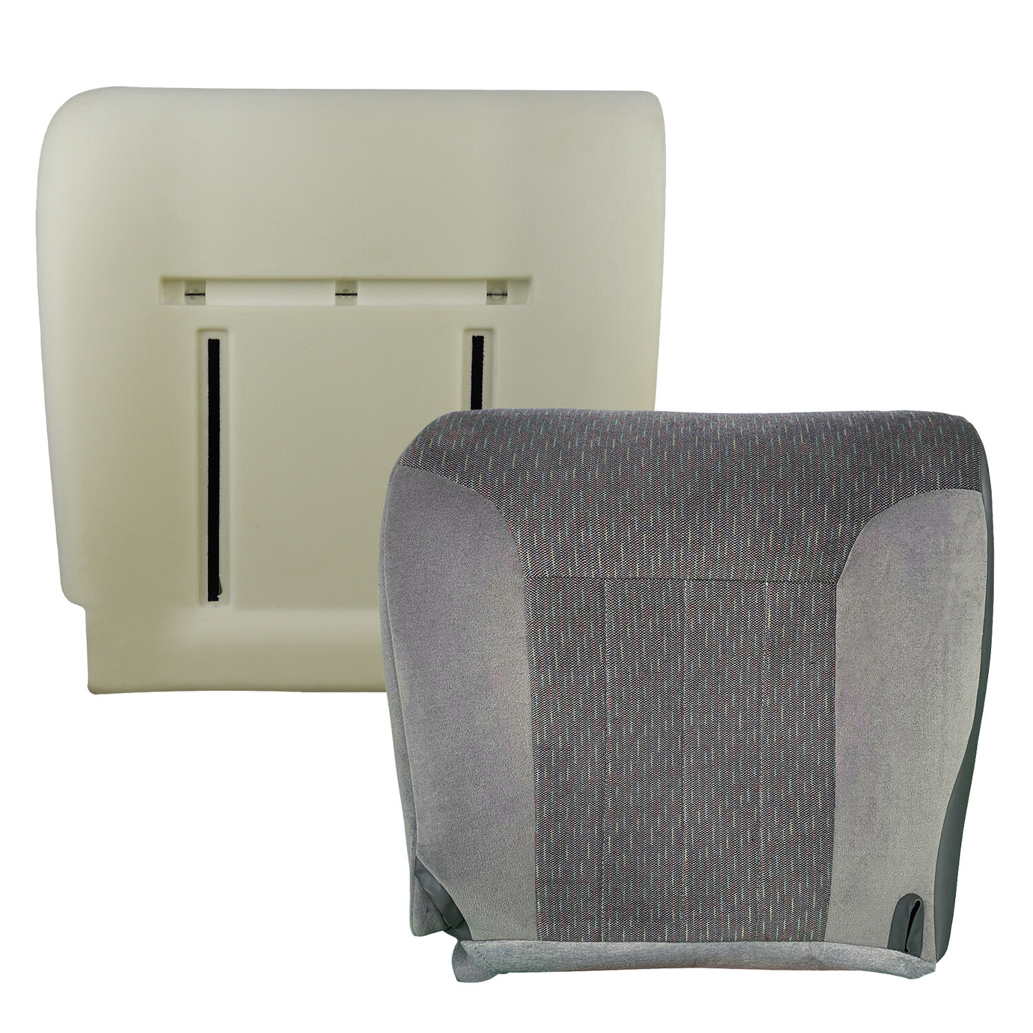 For 94-97 Dodge Ram 1500 2500 Driver Bottom Cloth Seat Cover Gray & Foam Cushion