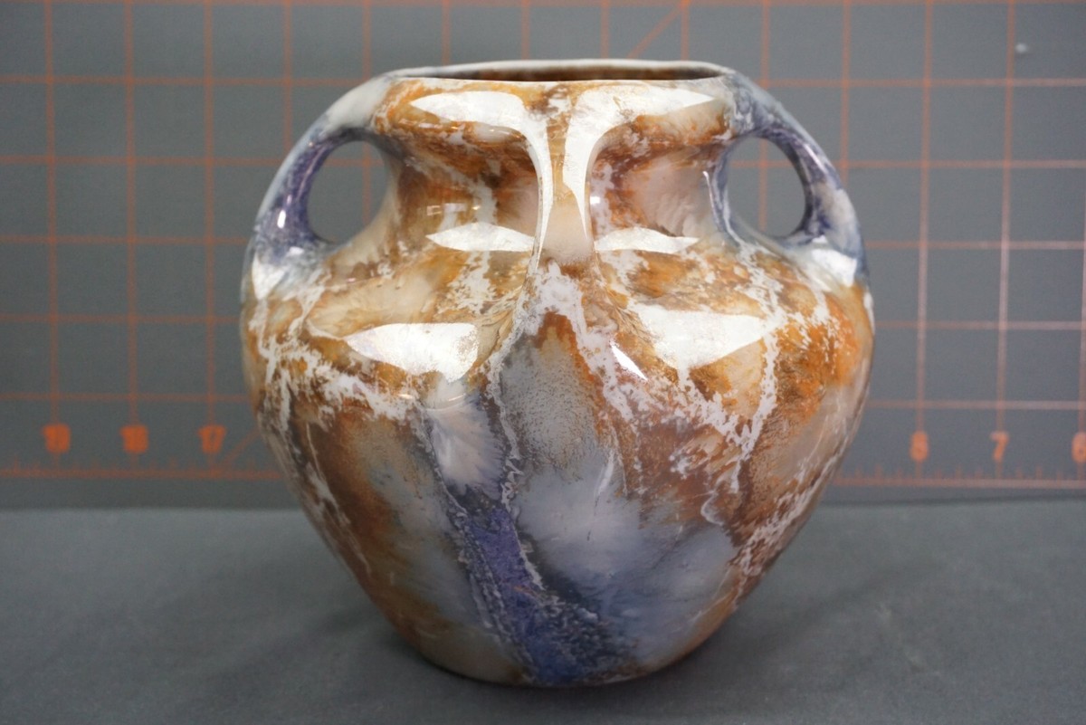 Vintage Arabia Finland Art Deco Four Handled Luster Glazed Vintage Arabia Finland Art Deco Four Handled Luster Glazed